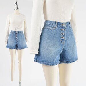 Vintage Y2K Calvin Klein Denim Shorts Mid Rise Button Down Jean Shorts size M 10